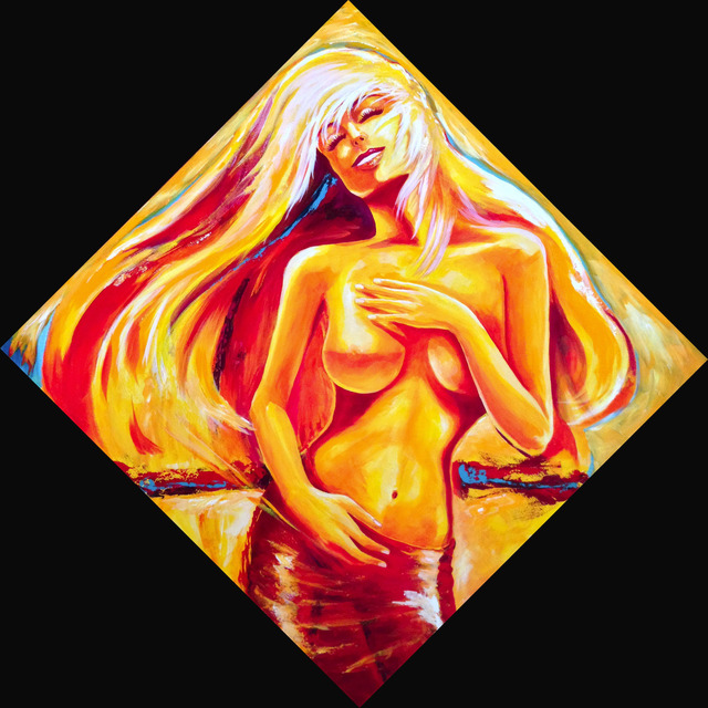 Artist David Smith. 'Golden Dancer' Artwork Image, Created in 2013, Original Painting Acrylic. #art #artist