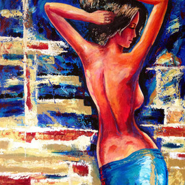 David Smith: 'Spanish Nude', 2013 Acrylic Painting, Glamor. Artist Description:  Woman, lady, beautiful, glamour, model, dancing,joy, love, spanish.      ...