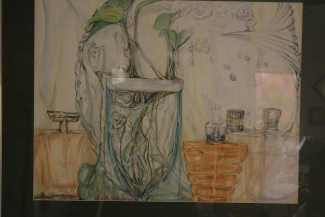 Racheal Yang  'Smelling Plant', created in 2008, Original Painting Oil.