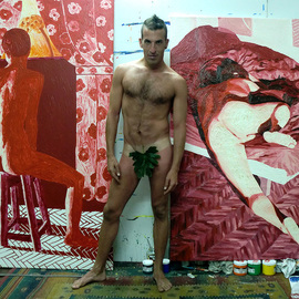 Raphael Perez: 'homoerotic painters artists assaf henigsberg model', 2018 Oil Painting, nudes. Artist Description: Article about Raphael Perez homosexual gay art paintingsPride and Prejudice on Raphael Perezs ArtworkRaphael Perez, born in 1965, studied art at the College of Visual Arts in Beer Sheva, and from 1995 has been living and working in his studio in Tel Aviv.  Today Perez plays ...