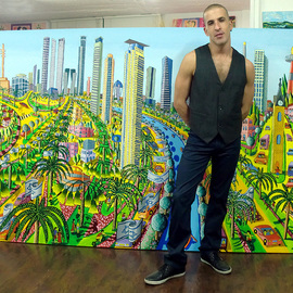 Naive Painter Folk Artist Of Tel Aviv Urban Arts, Raphael Perez