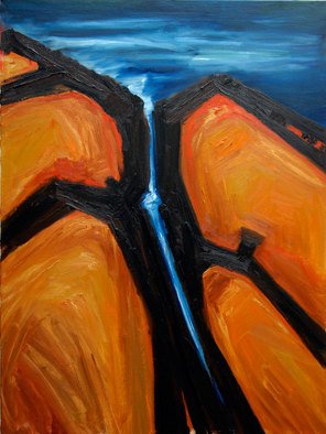 Charles Rajkovic: 'Cape Breton Cape Rouge', 2010 Oil Painting, Abstract Landscape.  Painted on linen, ground with gesso ...