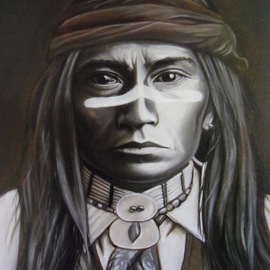 Ralph Megginson: 'chiricahua', 2016 Oil Painting, Portrait. Artist Description: Oil painting of apache...