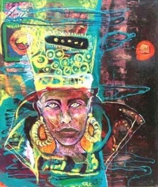Cirti Raluca: 'Nefertiti', 2003 Oil Painting, Abstract Figurative.  Nefertiti - the Egypet's queen .This work was made in 6 mounth becouse hase many many layers. ...