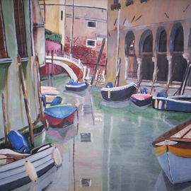 Ramona Marquez Ramraj: 'A Little Window Through Venecia', 2008 Acrylic Painting, Marine. 