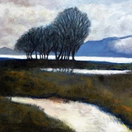 Randy Sprout: 'salton sea trees', 2019 Other Painting, Landscape. Artist Description: 11X14 Oil on Canvas...