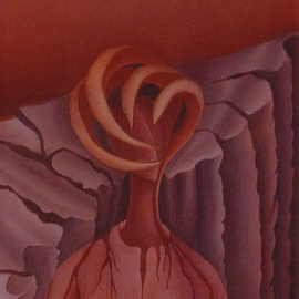 Raquel Davidovici: 'Metamorfosis', 1975 Oil Painting, Surrealism. 