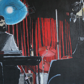 Dana Smith: 'Eric Hall and Fred Friction at Off Broadway', 2007 Acrylic Painting, Figurative. Artist Description:    Acrylic painting on stretched canvas, framed.  ...