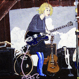 Dana Smith: 'Kite Pilot at Radio Cherokee', 2006 Acrylic Painting, Figurative. Artist Description:     Acrylic painting on canvas board, framed.   ...