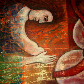 Renata Lledias Martinez: 'A donde van las miradas y los cantos', 2013 Acrylic Painting, Surrealism. 