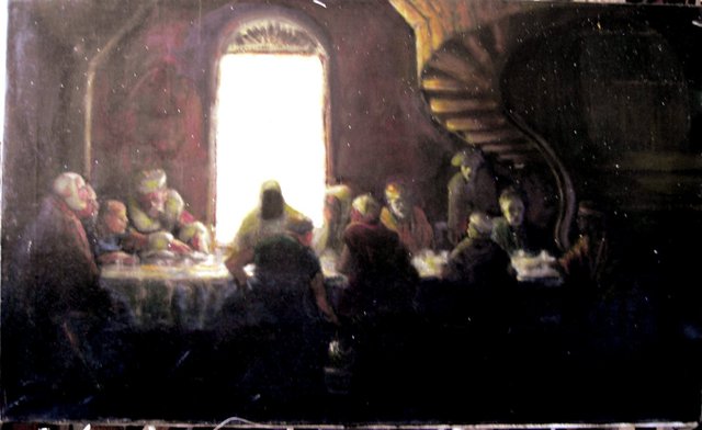 Artist Gerald Wolfert. 'Last Supper' Artwork Image, Created in 2012, Original Painting Oil. #art #artist