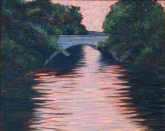 Renee Rutana: 'Connection', 2001 Oil Painting, Landscape. This is another piece from my home town, Uxbridge, Massachusetts. It is a bridge over the Blackstone River, thus as its name suggests, this is my 