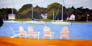 Renee Rutana: 'Sanctuary', 2006 Oil Painting, Seascape. I discovered this quaint little resting area in Wickford, Rhode Island. Looking at it now makes me wish I was there.* Canvas has stapled sides....