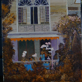 Reynaldo Gatmaitan: 'Old With Garden', 2011 Oil Painting, Landscape. Artist Description:  Ancestral house, very few still existing. I want to reserve them through my paintings.  ...