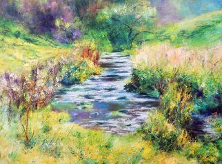 Richard Freer: 'freshwater stream', 2022 Oil Painting, Expressionism. Clear stream in New Zealand...