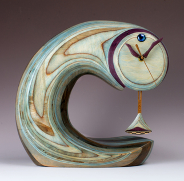 Artist Robert Hargrave. 'Comet Clock Supreme' Artwork Image, Created in 2014, Original Sculpture Wood. #art #artist
