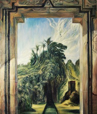 Riccardo Rossati: 'Indonesian Door', 2015 Oil Painting, Landscape.  Indonesian Door; surrealism;    ...