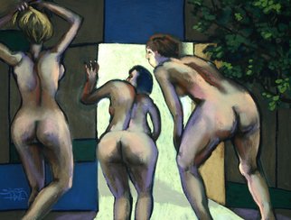 Ric Hall And Ron Schmitt: 'Best Viewed From The Door', 2010 Pastel, Surrealism. 