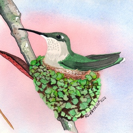 Humming Bird On Nest, Ralph Patrick