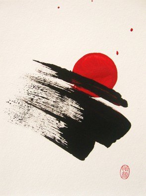 Roberto Prusso: 'Sai Totsunyu Sokudo de', 2013 Ink Painting, Abstract.  original on 140 lb Strathmore paper: Brush/ Ink/ acrylic.  Sumi- e. ( at re- entry speed ) .  ...