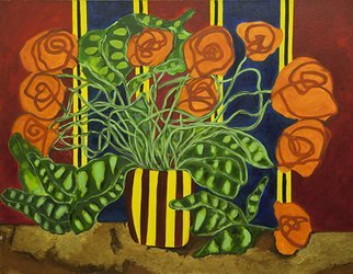 Roberto Rossi: 'flowers vase with stripes', 2010 Mixed Media, Figurative. Vase of flowers with stripes is a very appreciated work of the artist . . .  Colors that surround the observer and carry the good vibrations of their colors where the work is exposed....