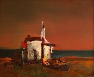 Rossen Stanoev: 'Coast', 1984 Oil Painting, Beach.       Rossen Stanoev, fine art, art, RSArt Gallery OnLine, collection Rossen Stanoev, Bulgarian painter,                ...