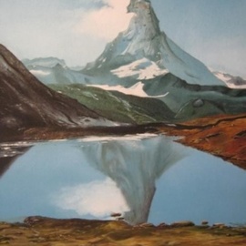 Vera Volkova: 'mount matterhorn', 2006 Oil Painting, Landscape. Artist Description: Swis Alps, mount Matterhorn. ...