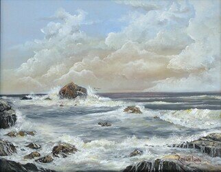 Ronald Lunn: 'carolina beach', 2022 Oil Painting, Seascape. One of our favorite places to visit year round. ...