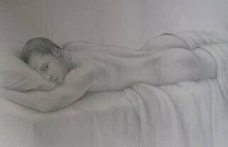 Ronald Weisberg: 'open door', 2008 Pencil Drawing, nudes. soft, pencil drawing, erotic...