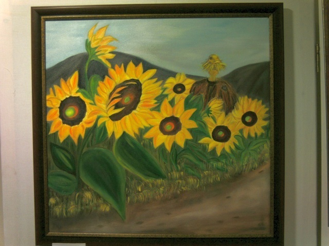 Artist Rosica Simeonova. 'Sunflower' Artwork Image, Created in 2012, Original Painting Oil. #art #artist
