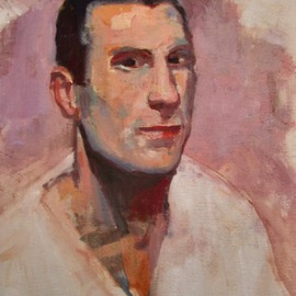 Jerry Ross: 'Portrait of Italian Soccer Player', 2014 Oil Painting, Landscape. Artist Description:  Inspired by many trips to Italy and the huge soccer culture there. The face displays courage and determination. This portrait sketch, done in a loose brushwork style, depicts the face of an individual athlete. The colors are warm flesh tones that contrast with the black hair and white ...
