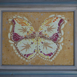 Cathy Dobson Artwork Psychedelic Butterfly, 2013 Oil Painting, Psychedelic