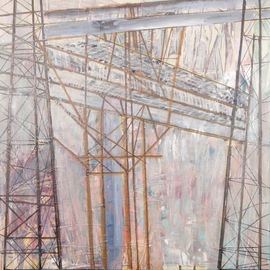 Roz Zinns: 'Bridge Decontruct', 2015 Acrylic Painting, Archetypal. Artist Description:   Lake Powell         Oakland Bay Bridge  ...