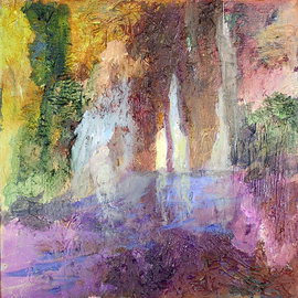 Roz Zinns: 'Grotto 2', 2010 Acrylic Painting, Landscape. Artist Description:  Where water carves into mountain ...