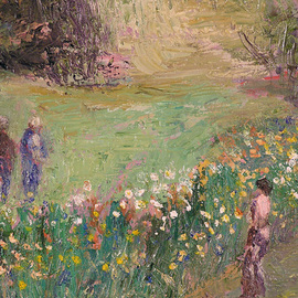 Roz Zinns: 'In the Iris Garden', 2010 Oil Painting, Floral. Artist Description:   Irises for sale          ...