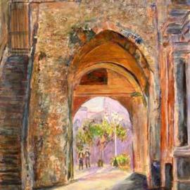 Roz Zinns: 'Italian Portal', 2006 Acrylic Painting, Architecture. Artist Description: If these walls could talk.  Painting of ancient structure which has been modified many times over the years.  The texture in the painting suggests the rough stones and pebbles used in the construction....
