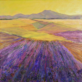 Roz Zinns: 'Lavender', 2010 Acrylic Painting, Abstract Landscape. Artist Description:     French lavender  ...