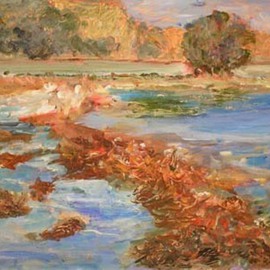 Roz Zinns: 'Low Tide', 2007 Acrylic Painting, Seascape. Artist Description:  It's amazing how much there is to see when the tide is out. ...