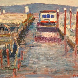 Roz Zinns: 'Marine View', 2006 Acrylic Painting, Marine. Artist Description:  Old dock has seen better days ...