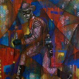 Ricardo Garcia: 'Lonely Ranger', 2015 Acrylic Painting, Abstract Figurative. Artist Description:     Vibrant contempory, pop art created by being influence of daily icons in the heart of Downtown Los Angeles.    ...