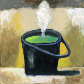 Alberto Ruggieri: 'bucket', 2010 Acrylic Painting, Figurative. Artist Description:  square, psiche, material,  ...