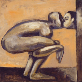 Alberto Ruggieri: 'kiss', 1999 Acrylic Painting, Figurative. Artist Description: square, psiche, material, kiss, couple, surreal, brown, lovers , love...