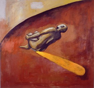 Alberto Ruggieri: 'man', 2000 Acrylic Painting, Figurative.   square, psiche, material, figure, brown, air, surreal   ...