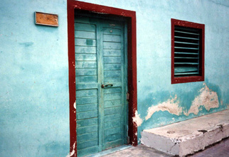 Ruth Zachary: 'Aqua Mexicana', 1998 Color Photograph, Travel.  Isla Mujeres, off the coast of Cancun, Yucatan, Mexico.  Colorful old aqua/ turquois wall, nice textures, contrasts and shapes.  11 x 14