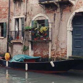 Ruth Zachary: 'Canal Around The Corner', 1997 Color Photograph, Travel. Artist Description: A quiet canal in Venice, Italy,  far away from the tourists on a quiet afternoon.  A graceful gondola sits peacefully in front of an antique home, shutters, wrought iron trim, flowers, perhaps centuries of secrets. Perfect Venice scene.  Limited edition, signed and numbered.  11 x 14 image in ...