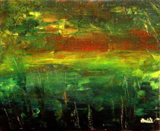 Gopal Weling: 'monsoon10', 2008 Oil Painting, Abstract Landscape. 