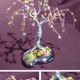 Beaded Willow Wire Tree culpture By Sal Villano