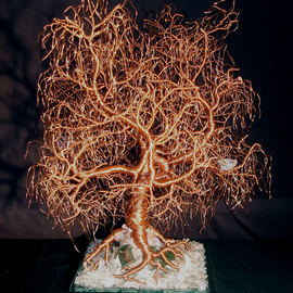 Kristallnacht  Tree of Life  wire tree sculpture By Sal Villano