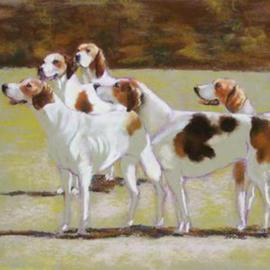 Five Foxhounds By Sallyann Mickel
