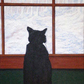 Sandi Carter Brown Artwork Moogy, 2014 Acrylic Painting, Cats